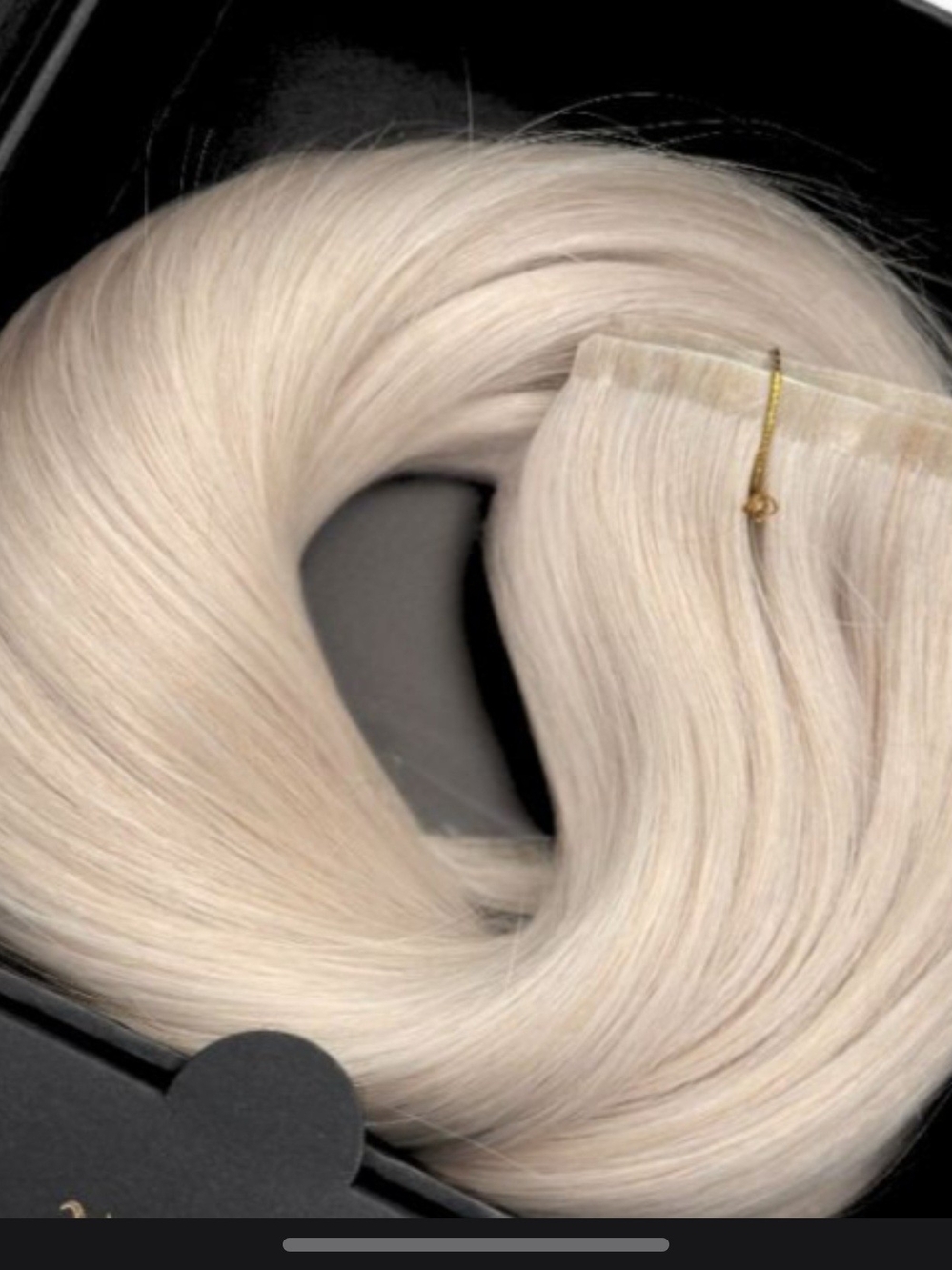 PLATINUM WHITE Blonde Foxy Locks Clip-In Hair Extensions - Sleek Natural Shine